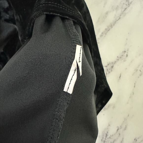 Michael Kors Womens Velvet Midi Dress Size M Black Long Sleeve Sheath Stretch - Picture 5 of 10